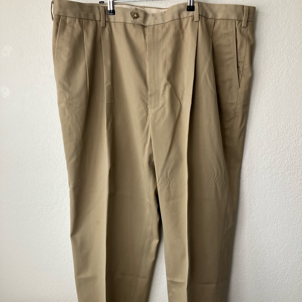 Enro Men's W48 L34 100% Cotton Dress Pants Khaki
